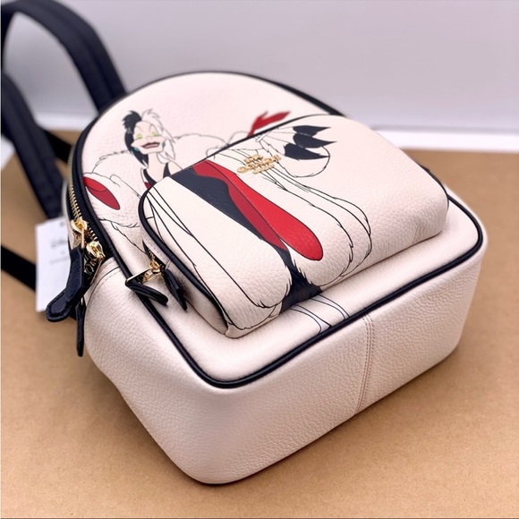 Disney X Coach Mini Court Backpack With Cruella Motif - Picture 8 of 13